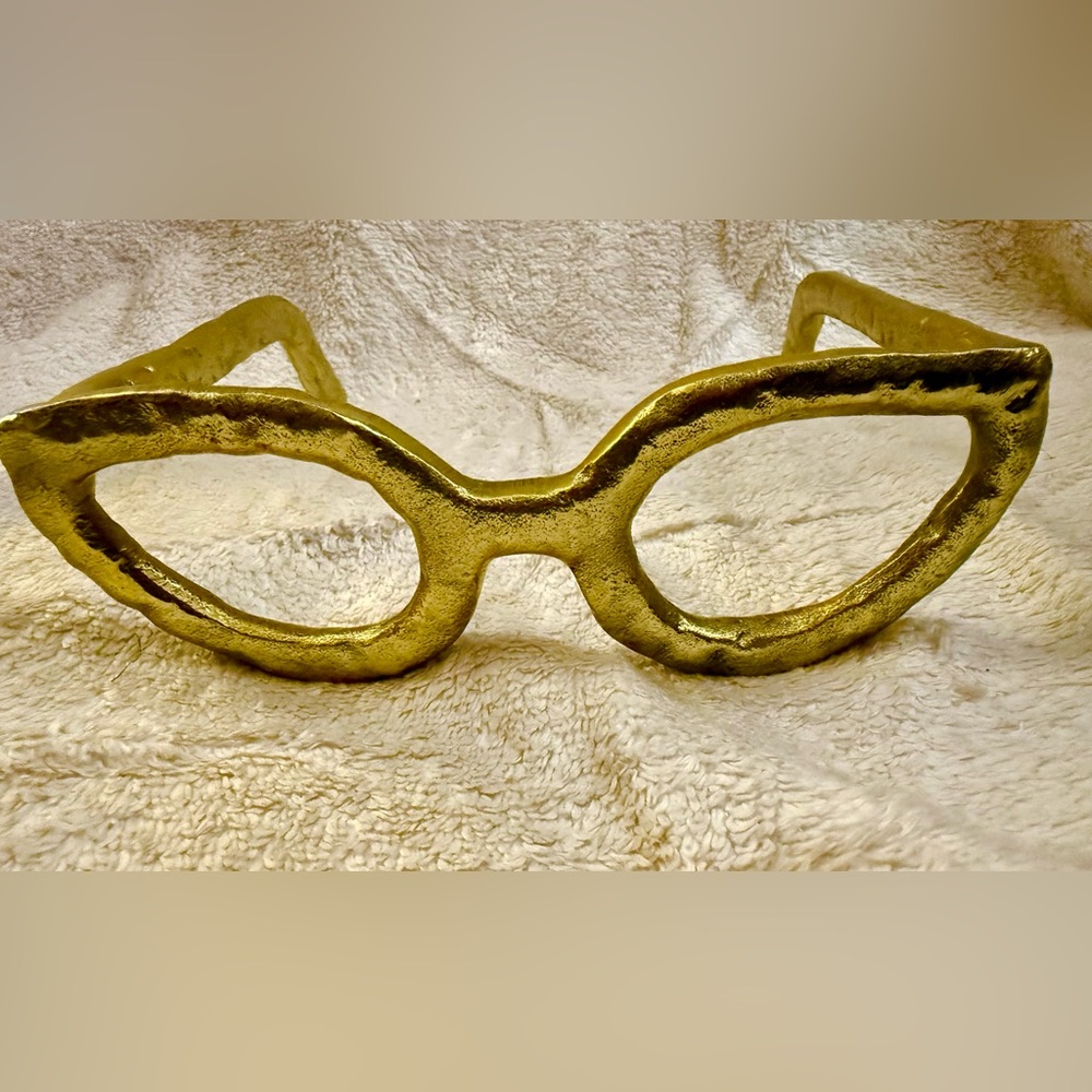 Sage wood home Decorative Gold Cat-Eye Glasses with Bold Design - Art Piece